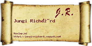 Jungi Richárd névjegykártya